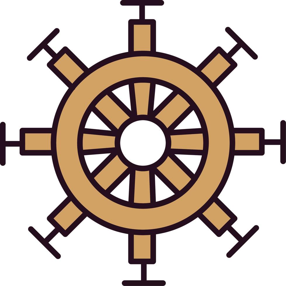 icono de vector de timón de barco