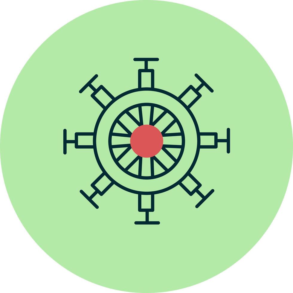 Ship helm vector icon