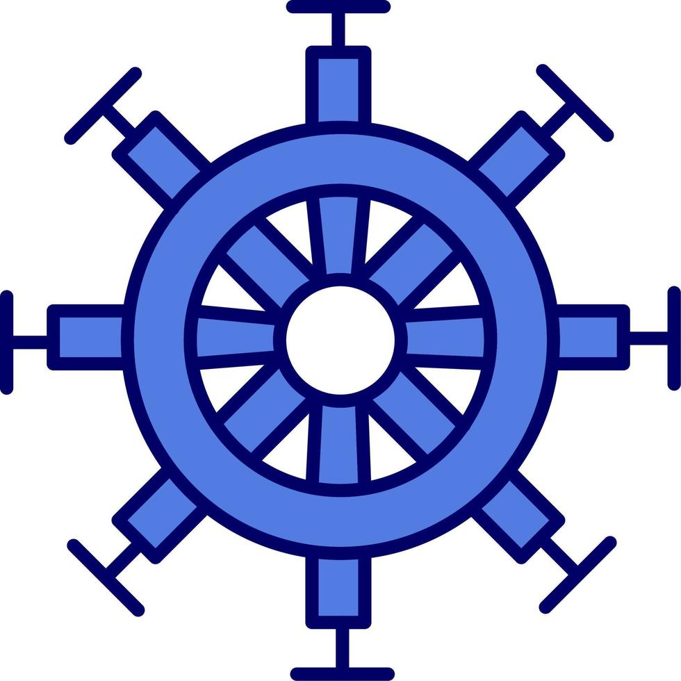 icono de vector de timón de barco