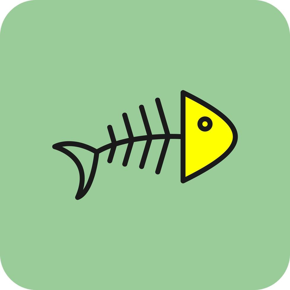 Fish Bone Vector Icon Design