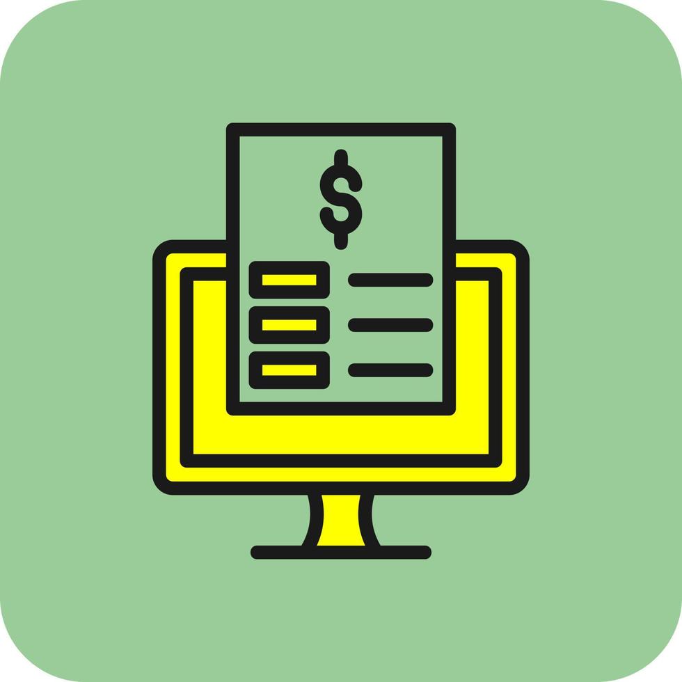 Online Invoice Vector Icon Design