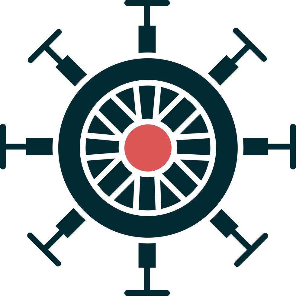 Ship helm vector icon