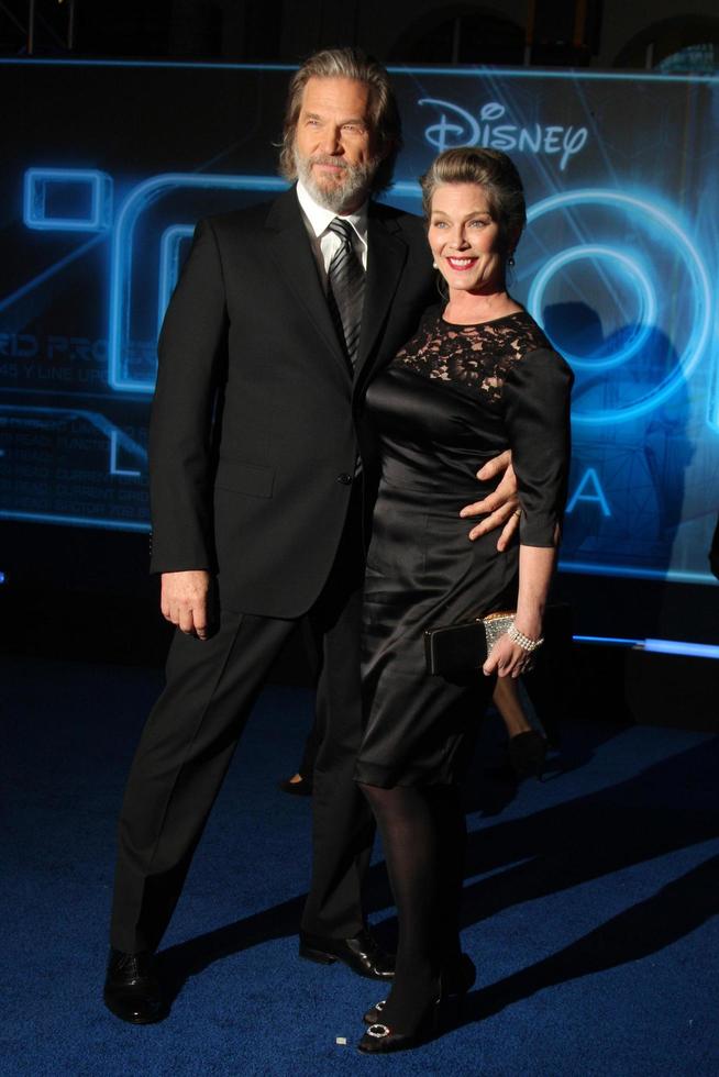 LOS ANGELES  DEC 11  Jeff Bridges Susan Bridges  arrives at the TRON Legacy Premiere at El Capitan Theater on December 11 2010 in Los Angeles CA photo