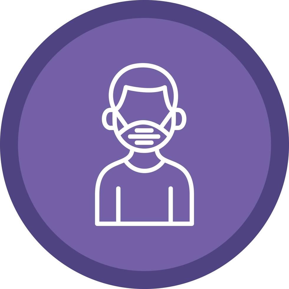 Man Wearing Mask Vector Icon Design