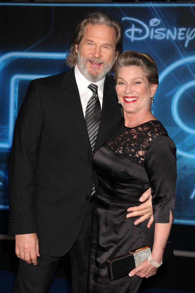 LOS ANGELES  DEC 11  Jeff Bridges Susan Bridges  arrives at the TRON Legacy Premiere at El Capitan Theater on December 11 2010 in Los Angeles CA photo