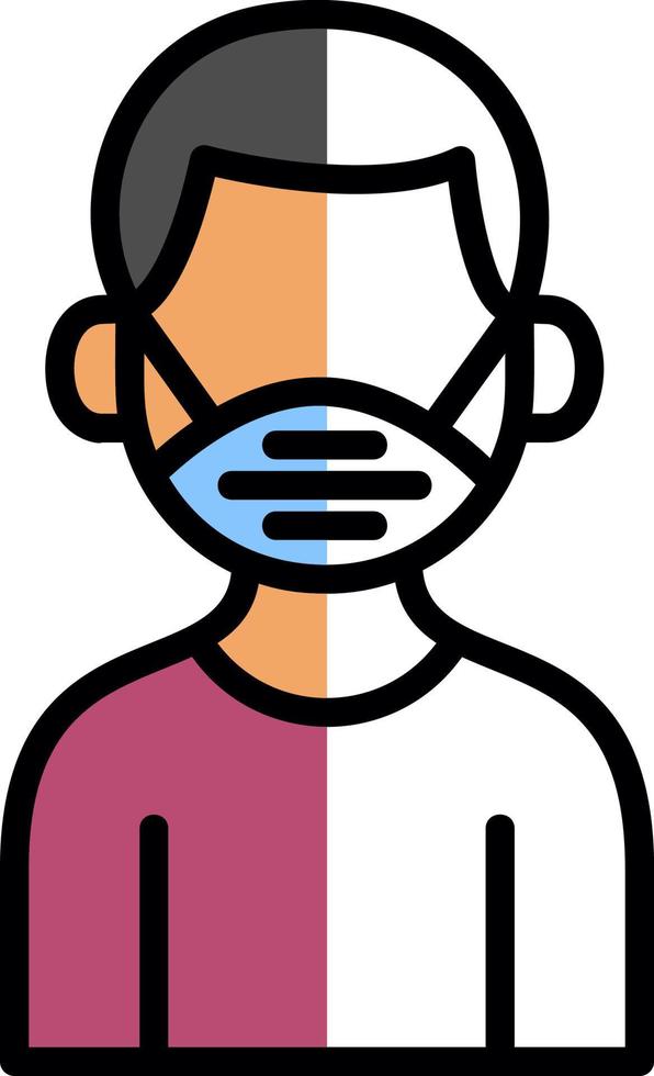 Man Wearing Mask Vector Icon Design