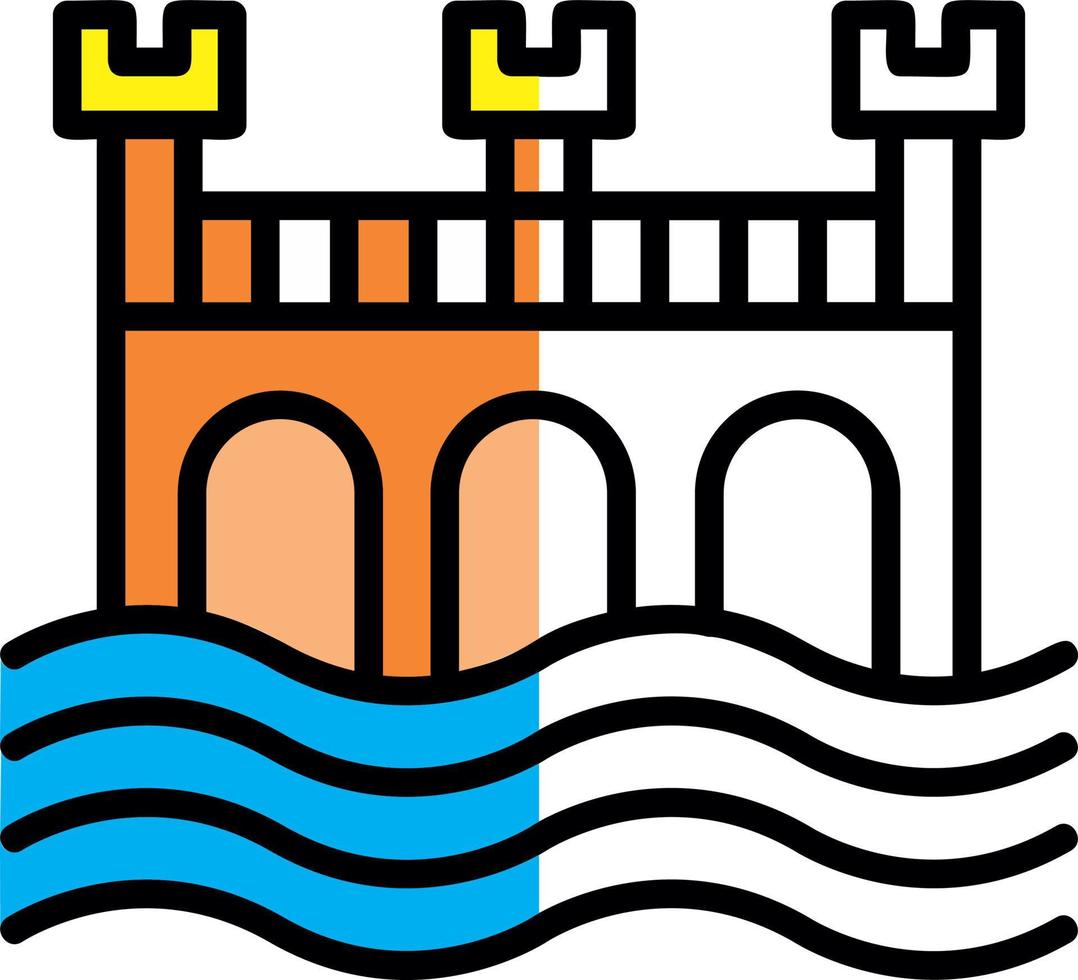 Water Bridge Vector Icon Design