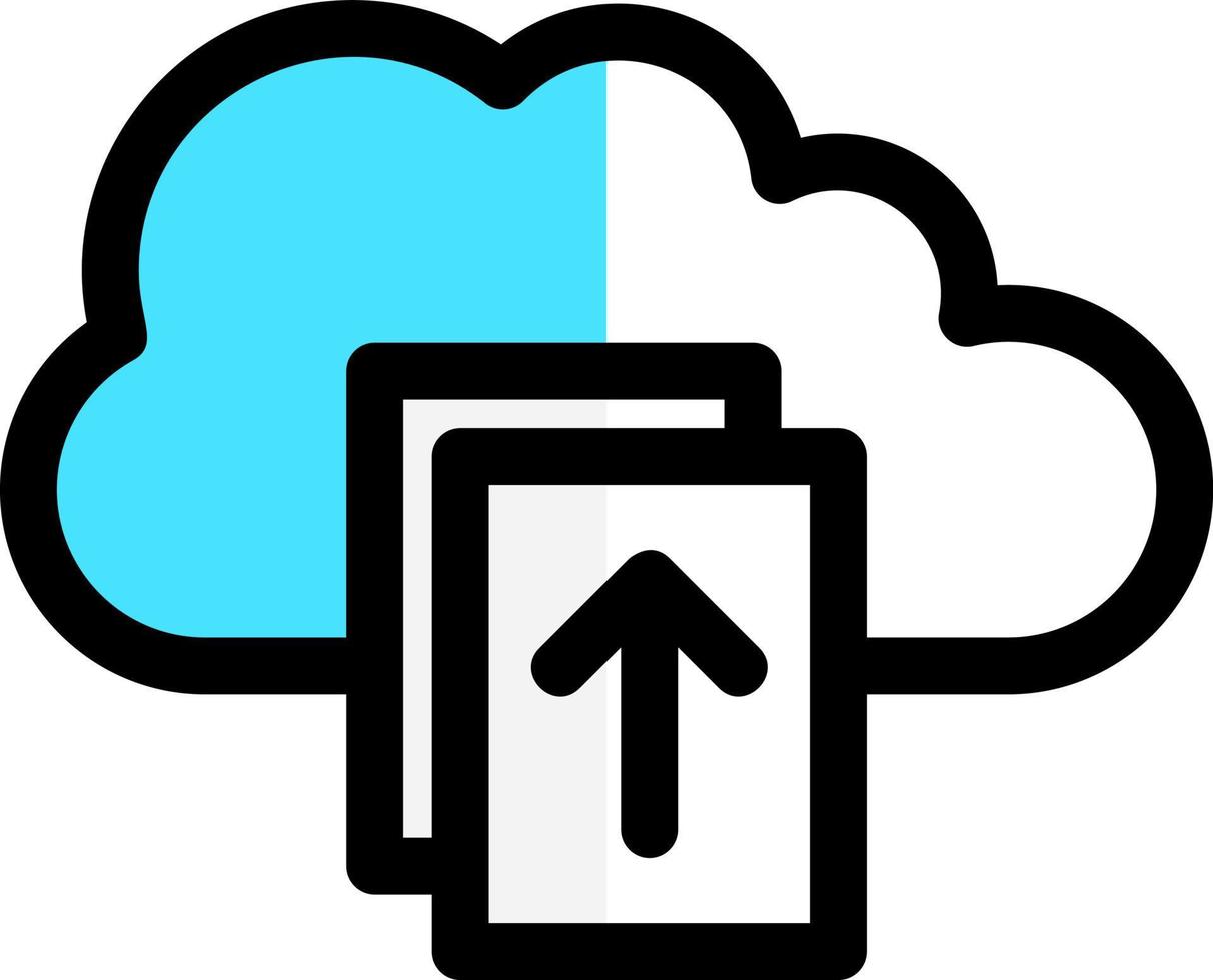 Upload File on Cloud Vector Icon Design