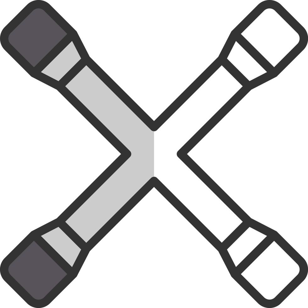 Cross Wrench Vector Icon Design