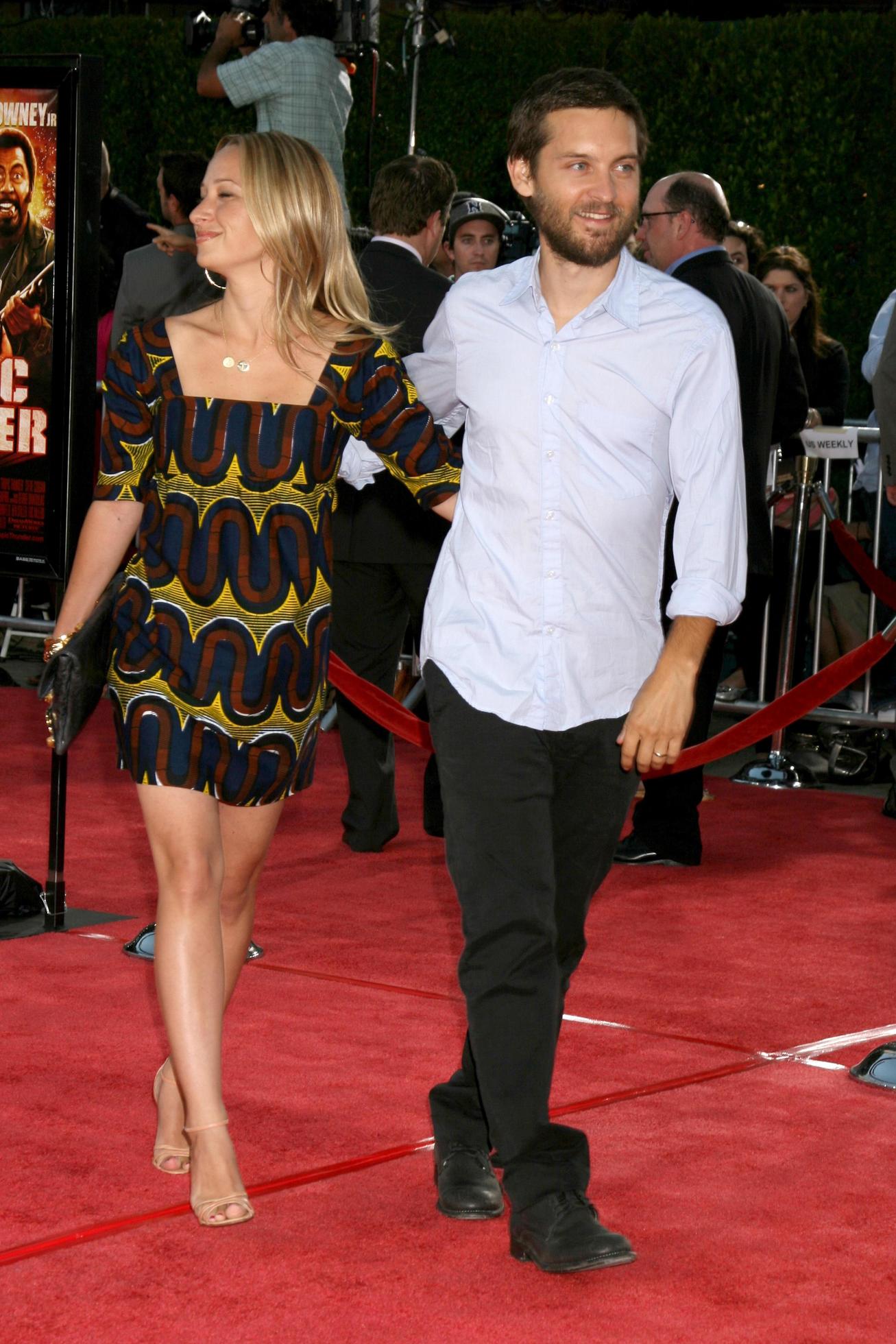 Jennifer Meyer Tobey Maguire arriving at Tropic Thumder Premiere at the ...