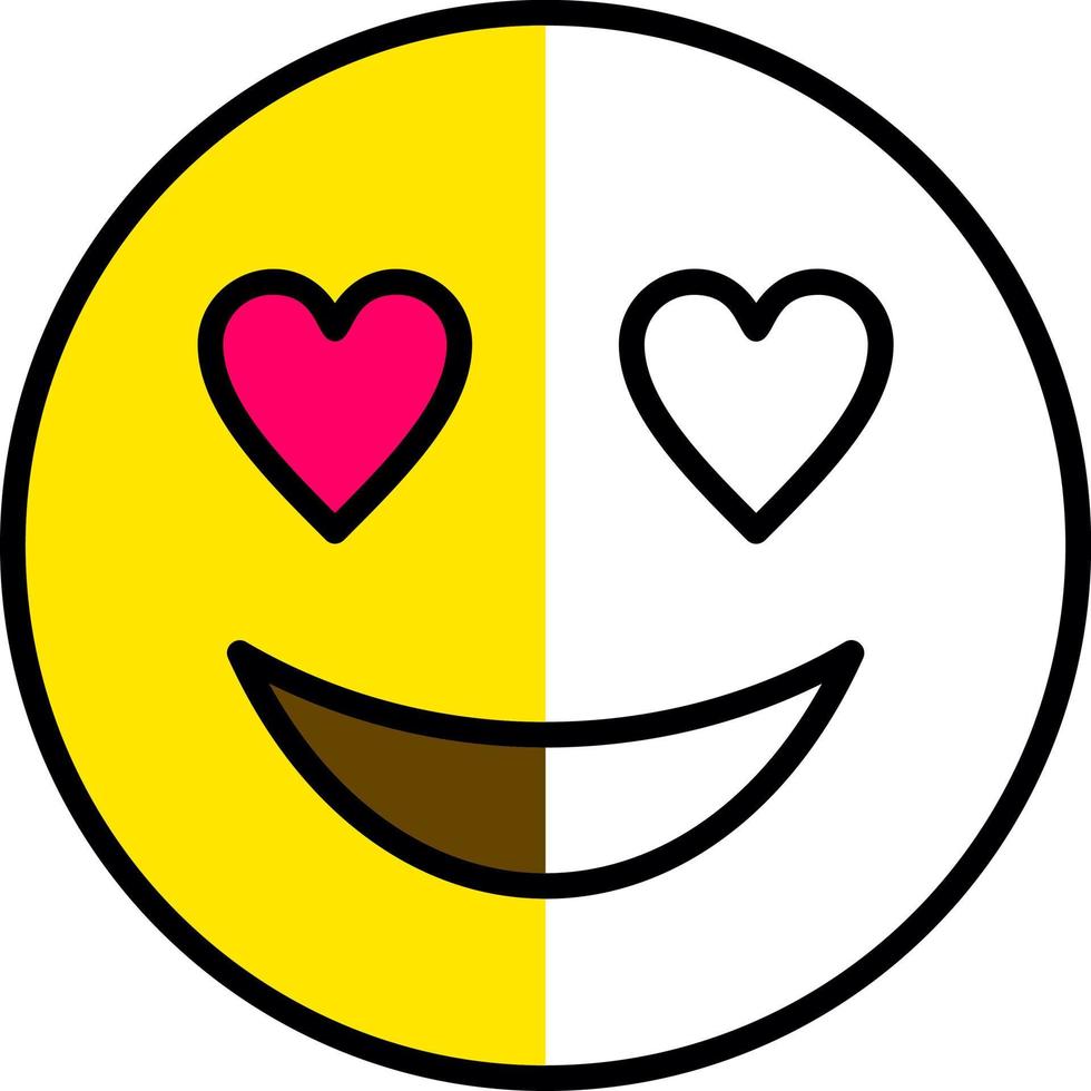 Smiling Face with Heart Eyes Vector Icon Design