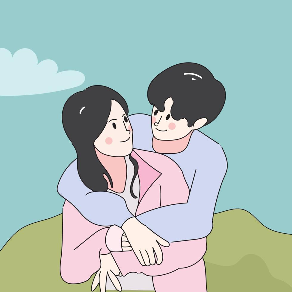 Couple cute illustration vector