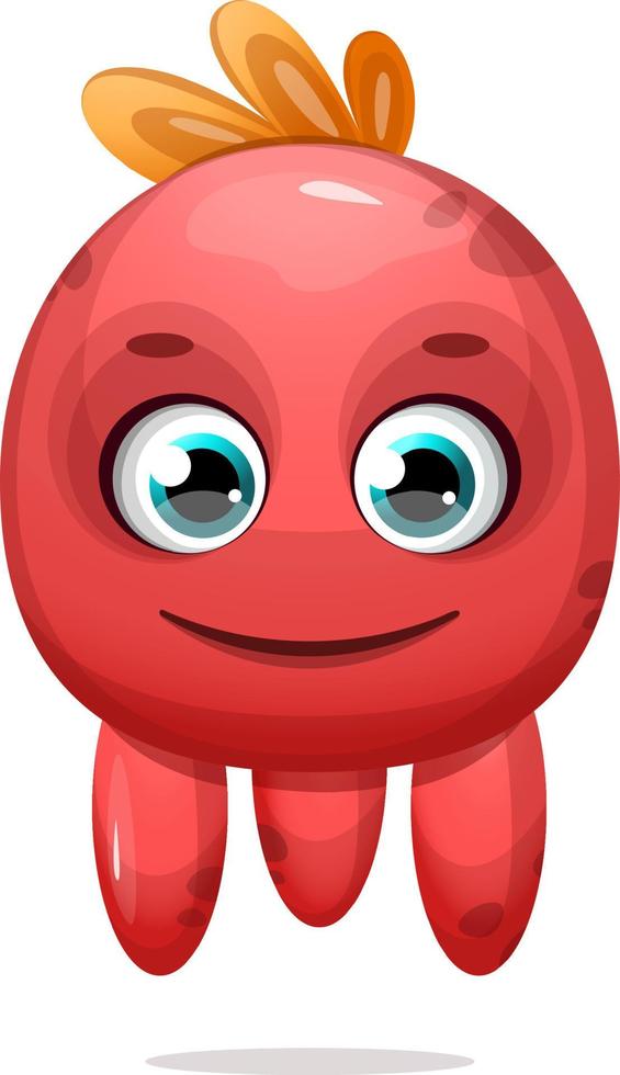 un dibujos animados rojo monstruo con sonrisa vector