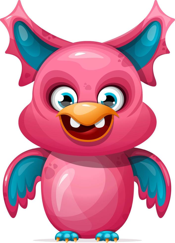 Funny monster bird with wings vector