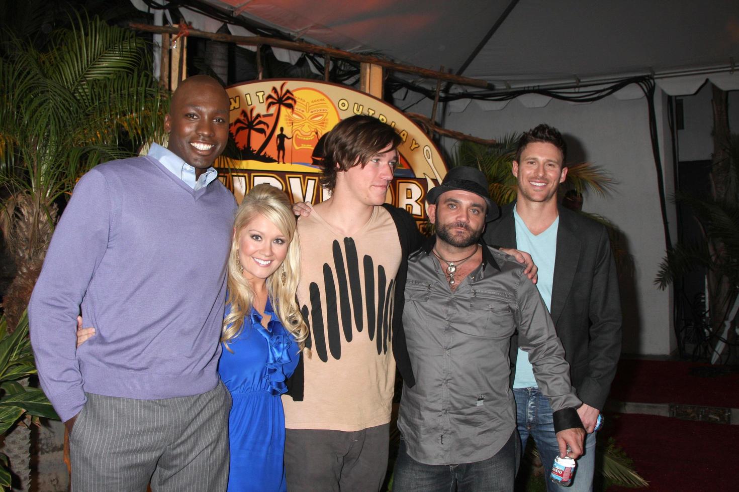 Jaison Robinson Survivor winner Natalie White Brett Clouser Russell Hantz and Mick Trimmingat the Press Test for the Survivor  Samoa FinaleCBS Television CityLos Angeles  CADecember 20 20092009 photo