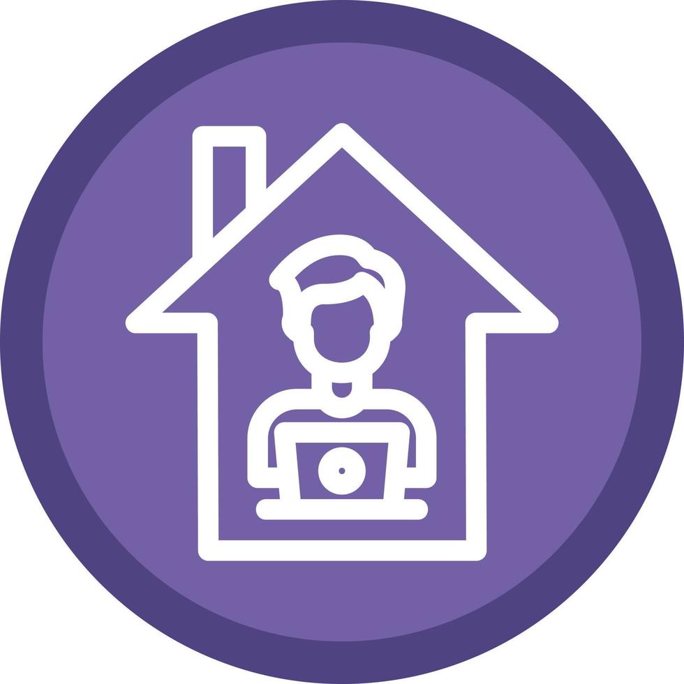 Man Working at Home Vector Icon Design
