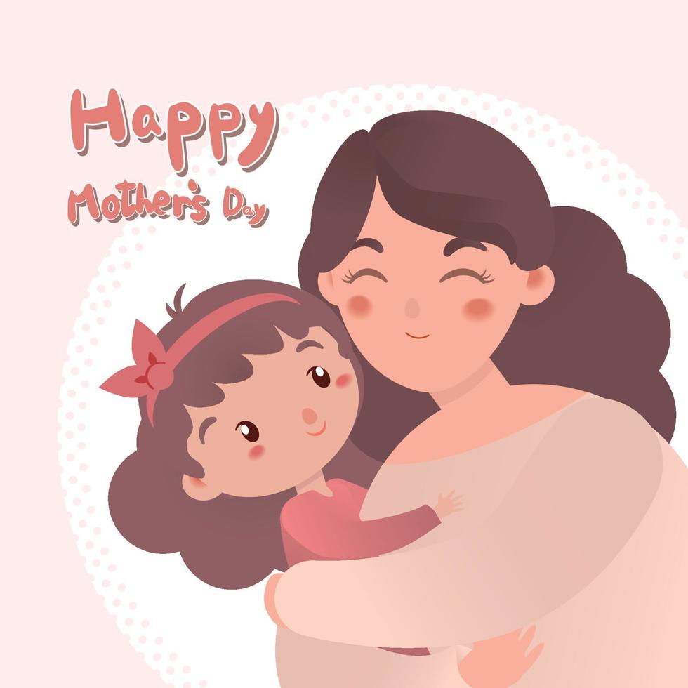 mother and daughter celebrating mother's day vector