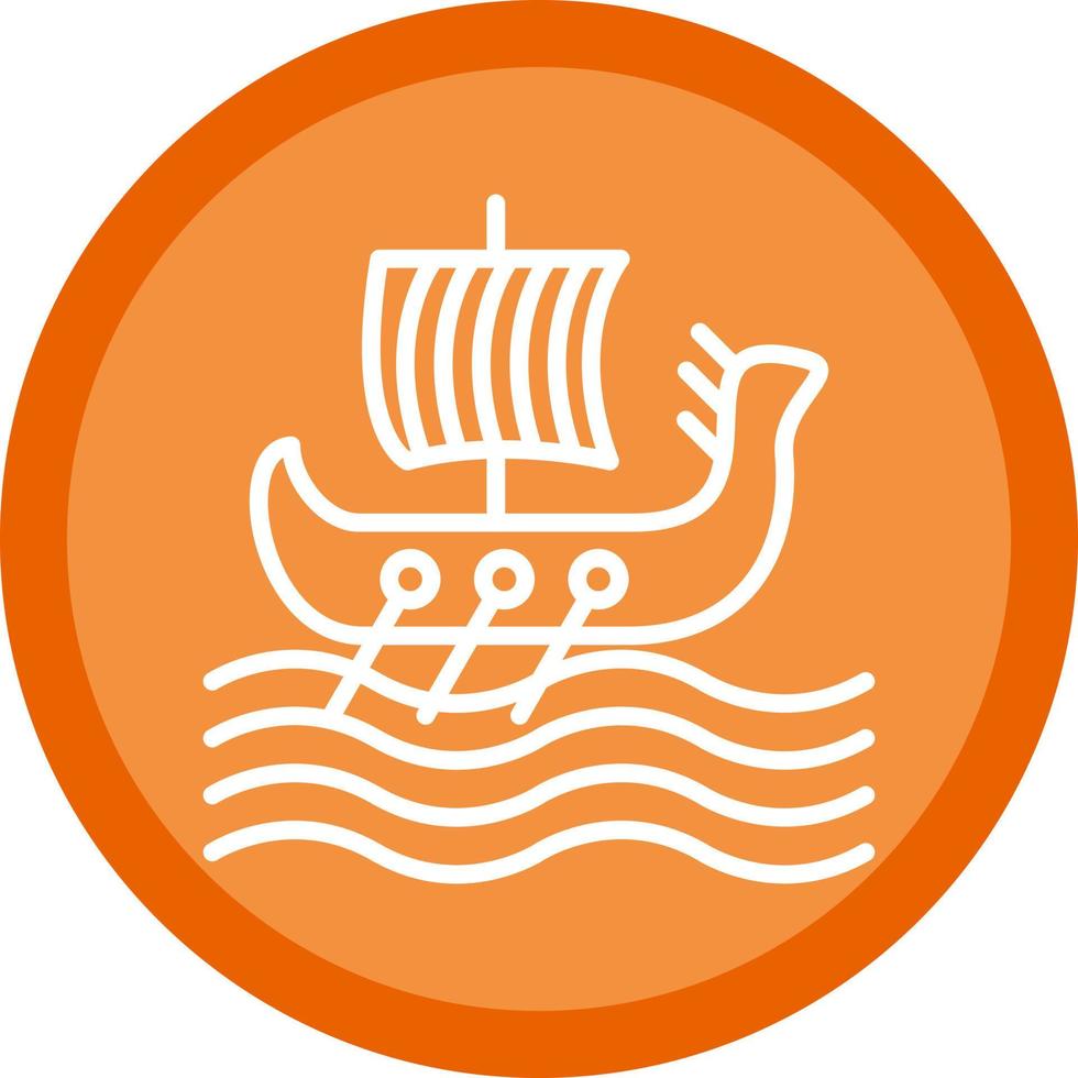 Viking Ship Vector Icon Design