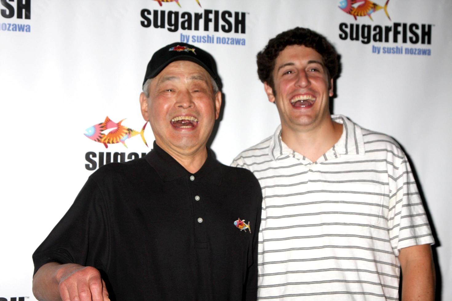 LA Sushi Chef Kazunori Nozawa  Actor Jason Biggs at the Grand Opening of his new resturant Sugarfish  in Brentwood Los Angeles CA on  July 26 2009 2008 photo