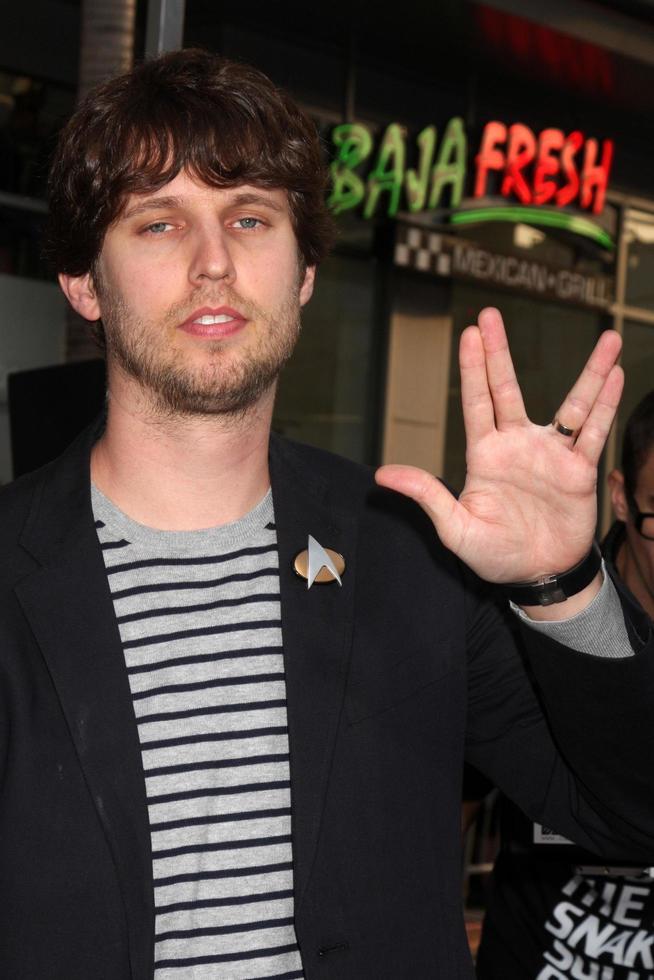 Jon Heder arriving at the Star Trek Premiere at Graumans Chinese