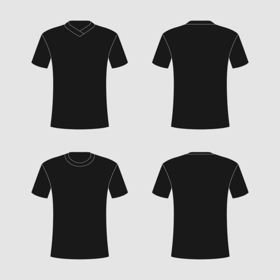 Outline Black Tshirt Template vector