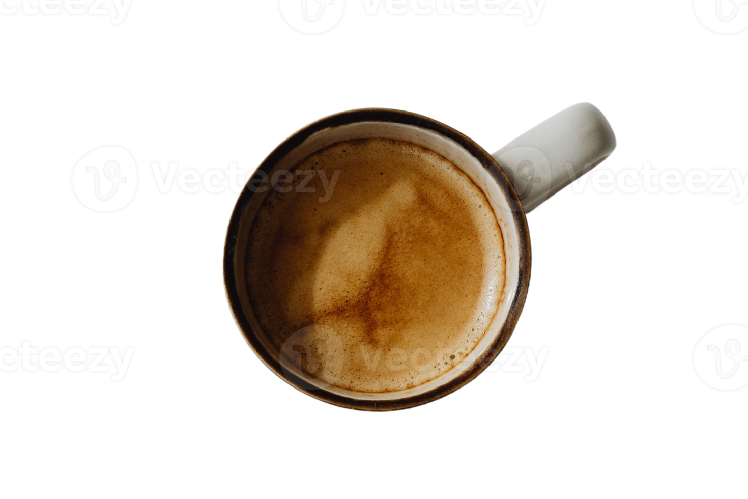 White cup with coffee isolated on a transparent background png