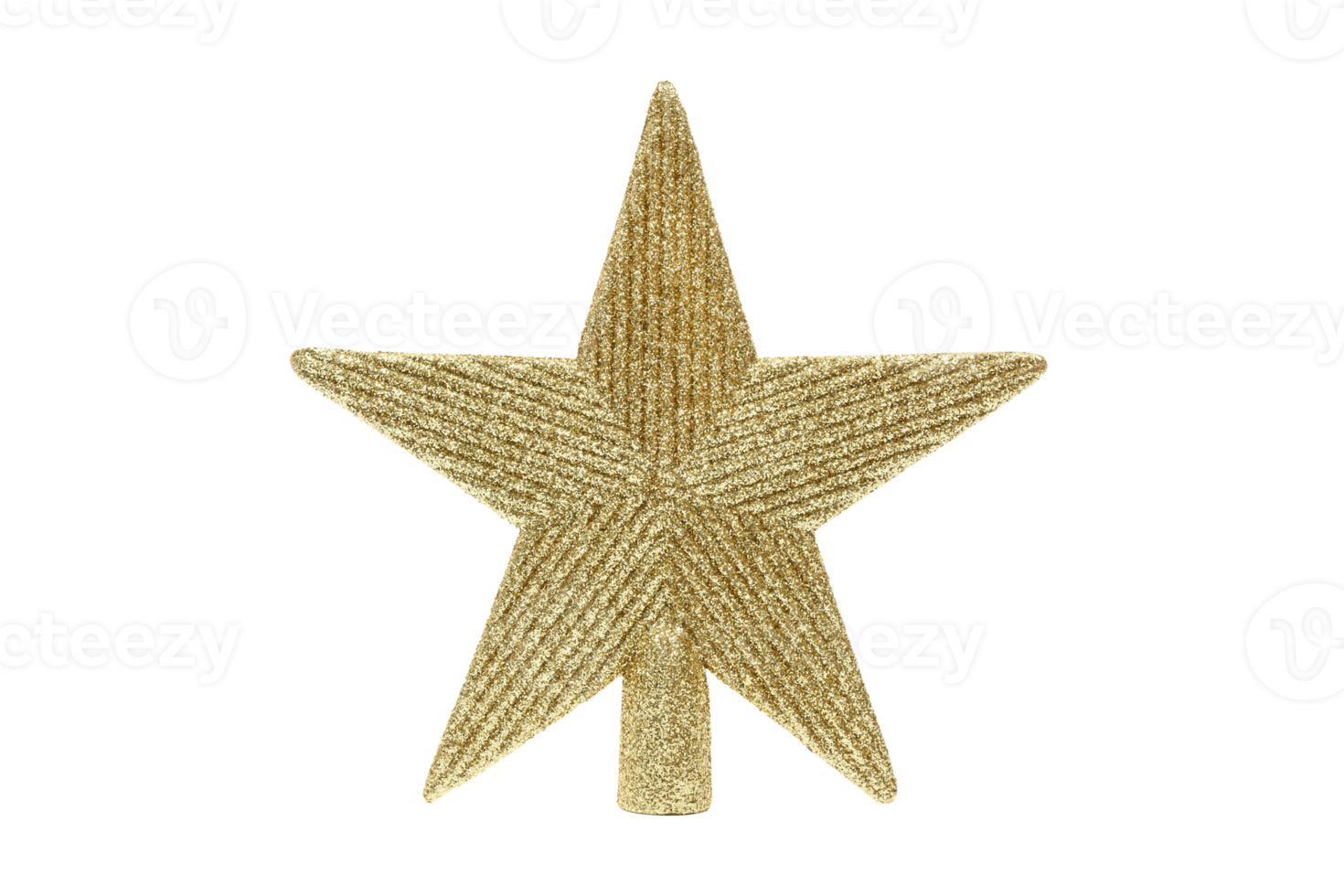 Gold christmas star isolated on a transparent background png