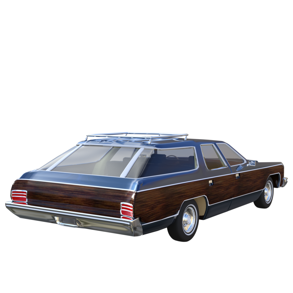 Classic car isolated 3d rendering png