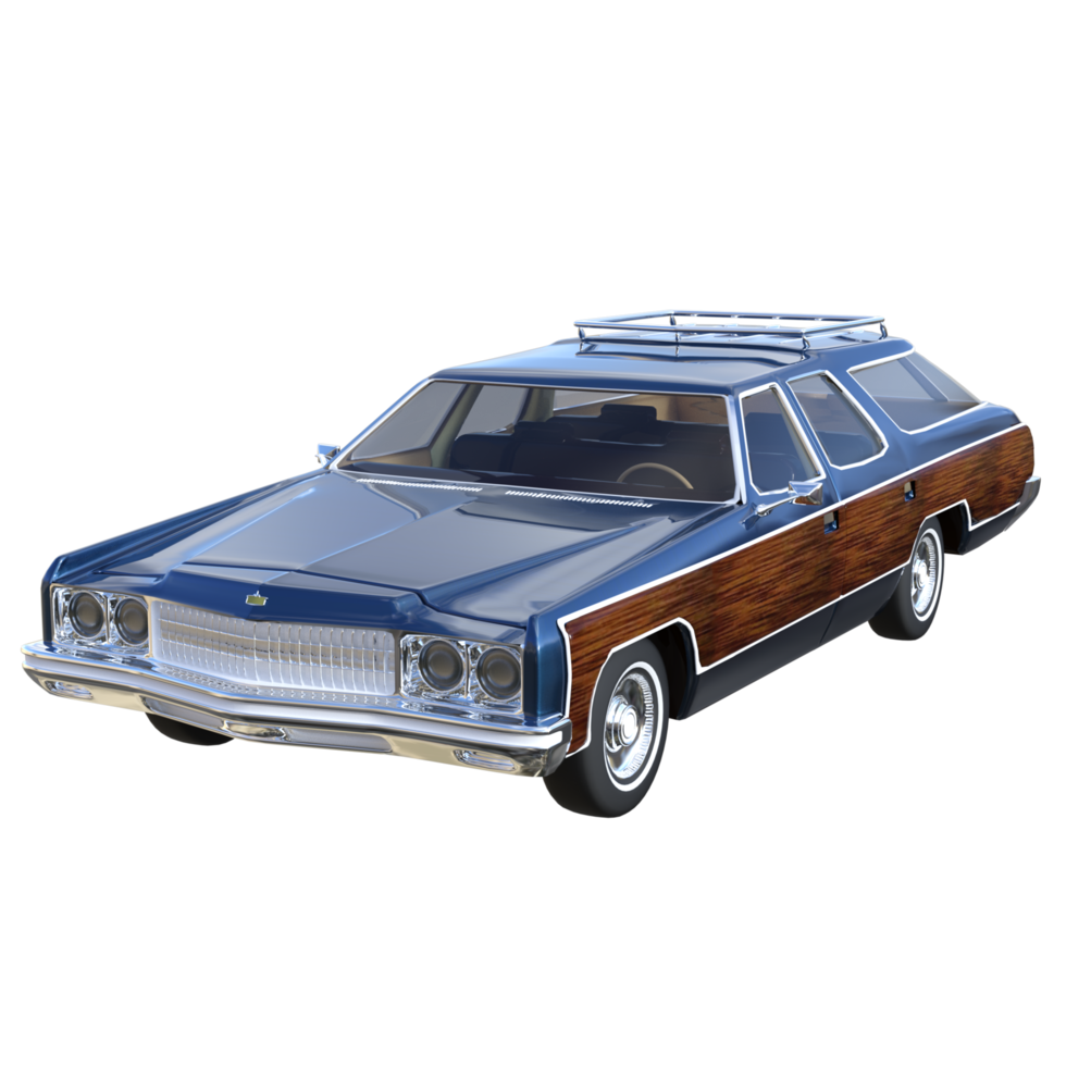Classic car isolated 3d rendering png