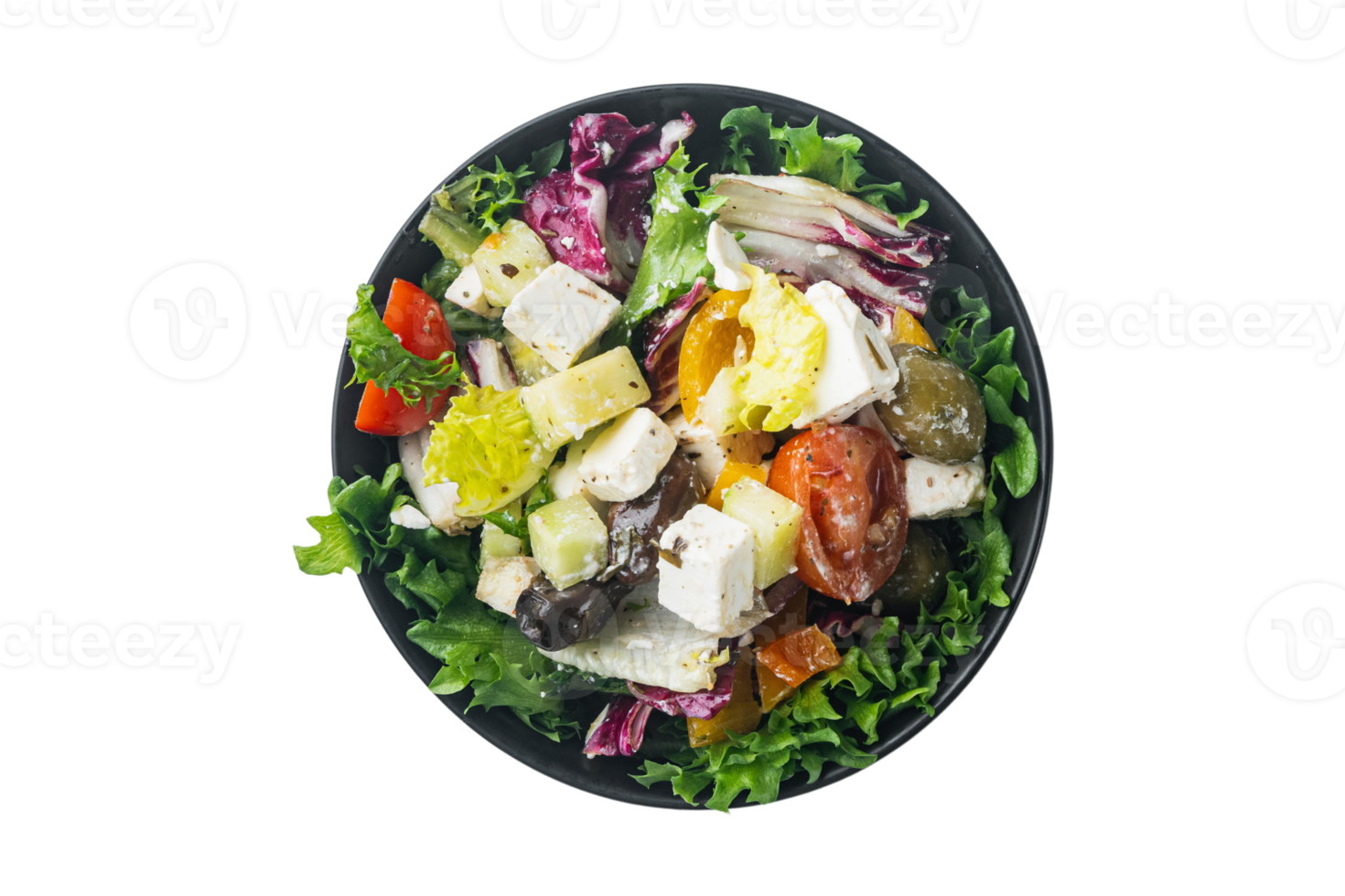 Fresh salad isolated on a transparent background png