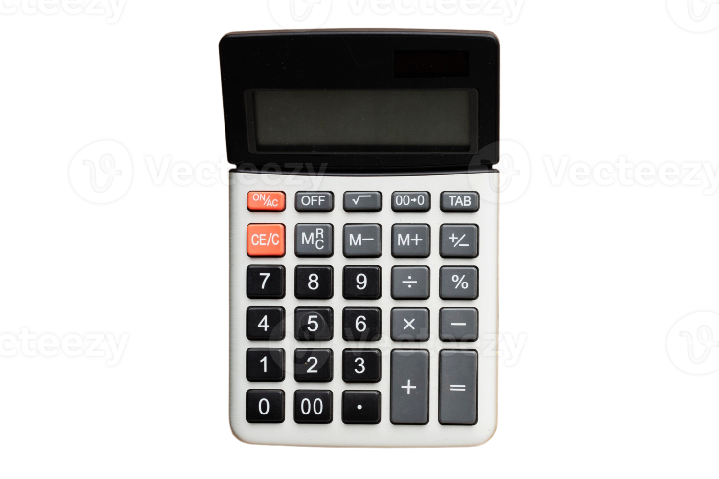 Black calculator isolated on a transparent background png