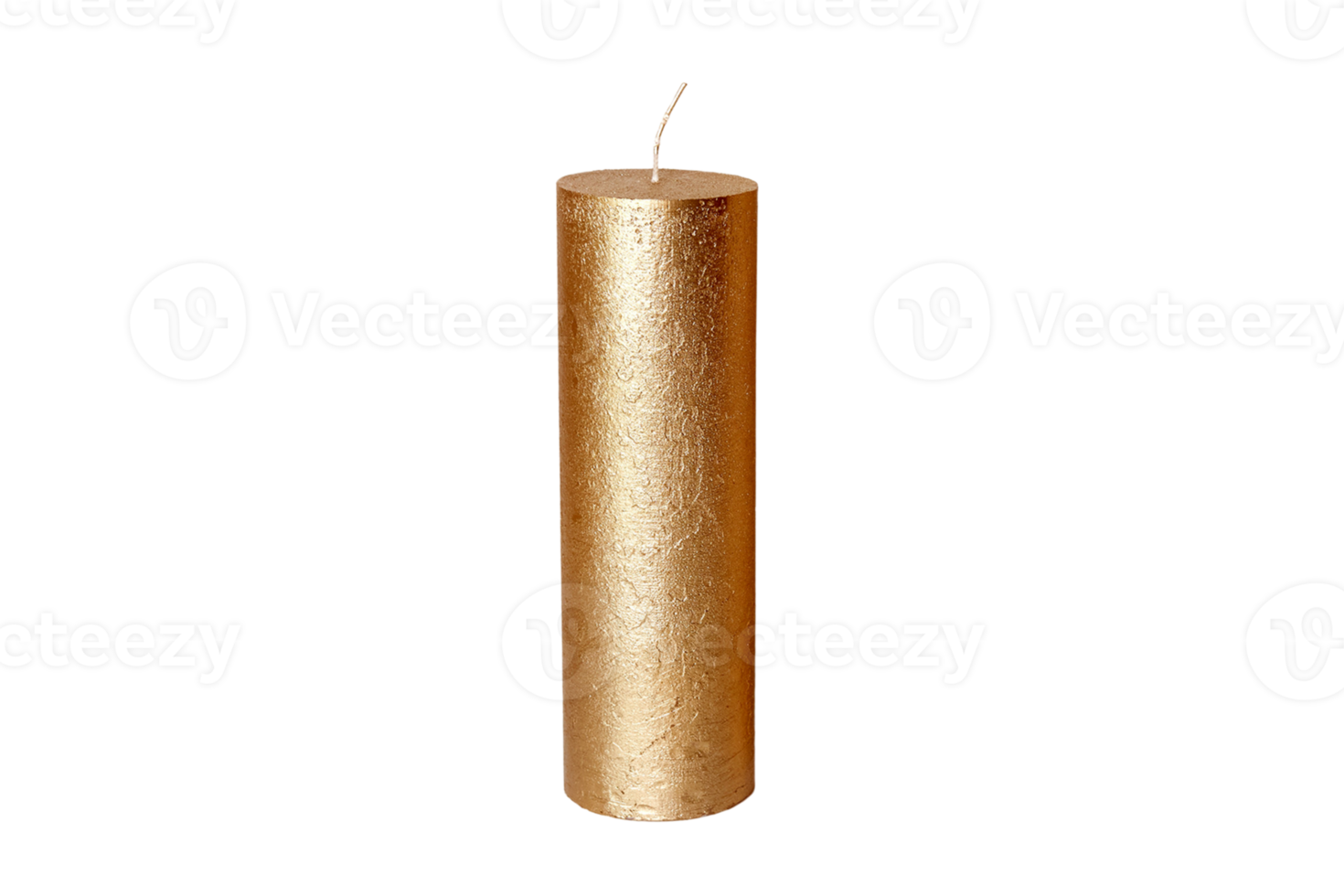 Gold candle isolated on a transparent background png