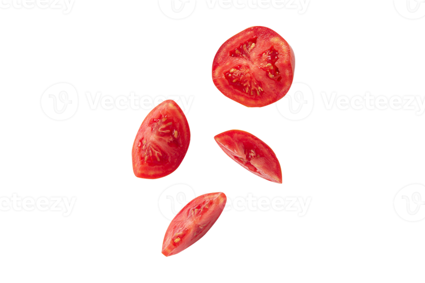 tranches de tomates isolé sur une transparent Contexte png