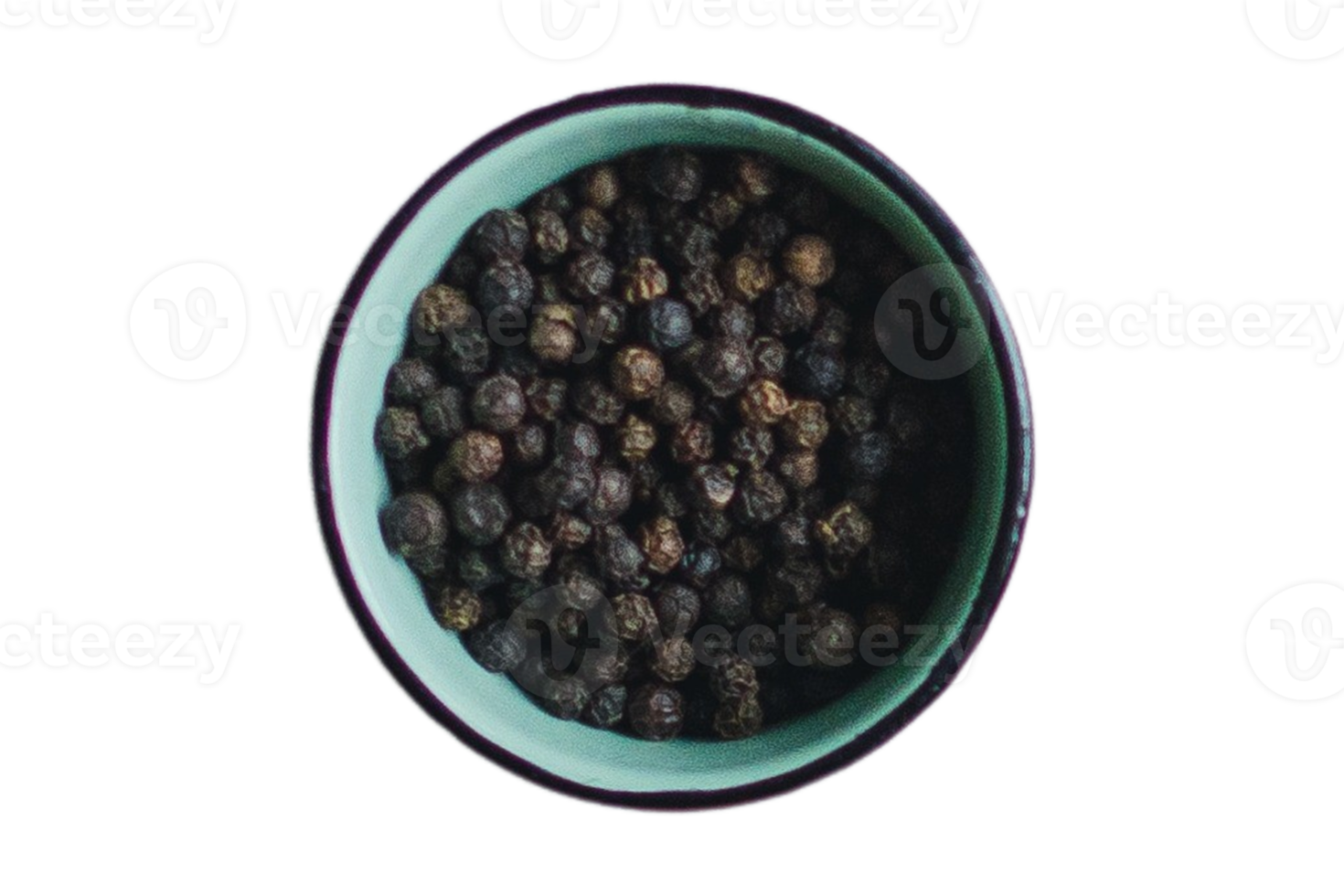 Black pepper in a bowl isolated on a transparent background png