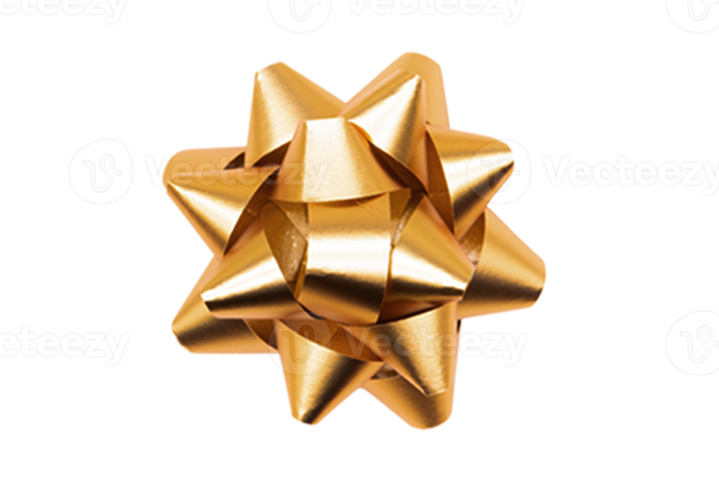 Gold bow decor isolated on a transparent background png