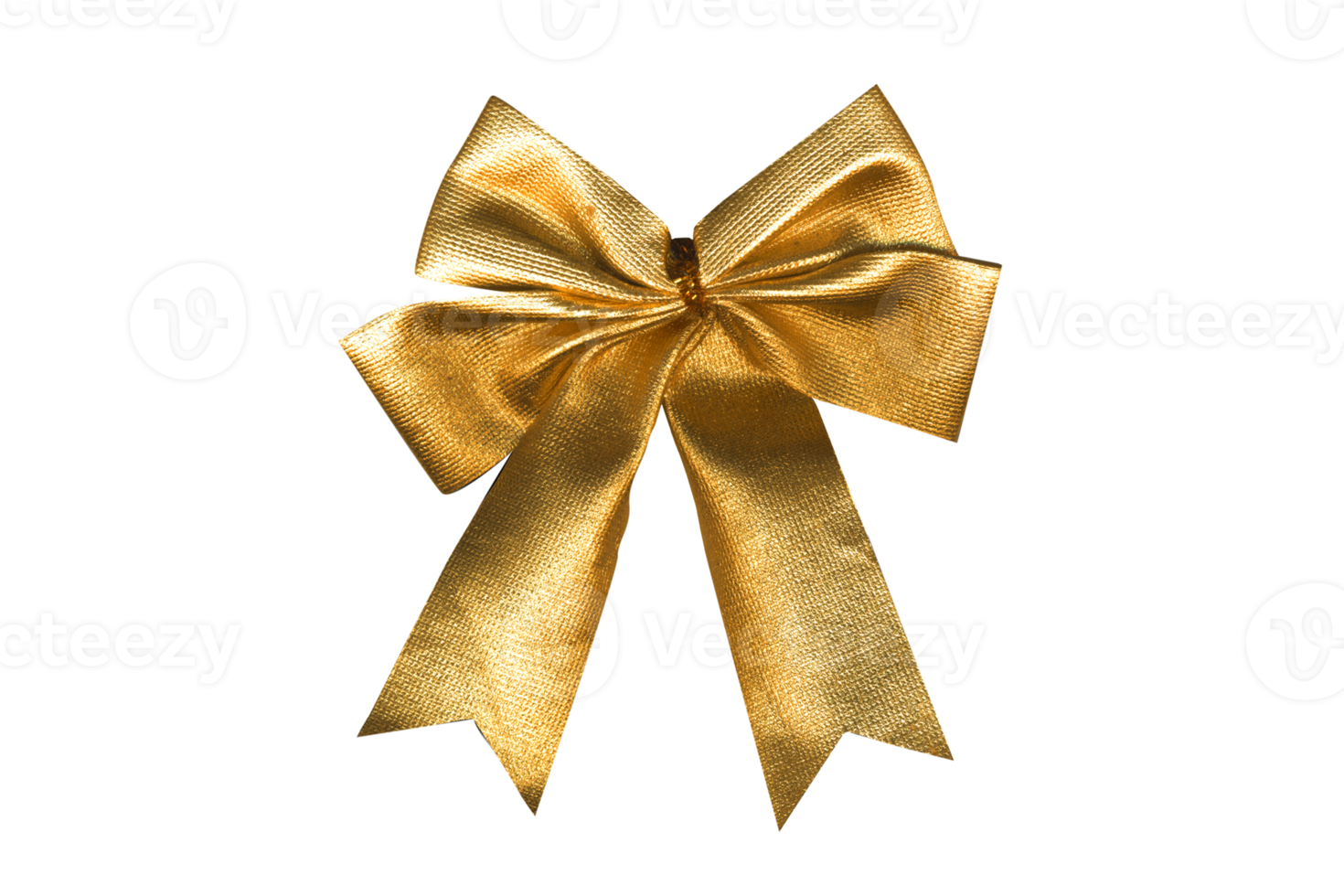 Golden bow isolated on a transparent background png