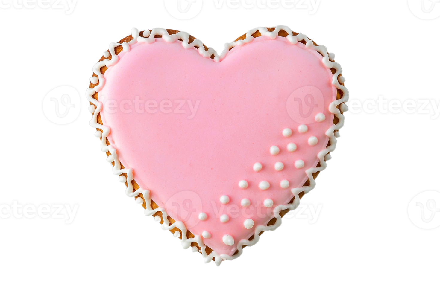 Pink heart cake isolated on a transparent background png