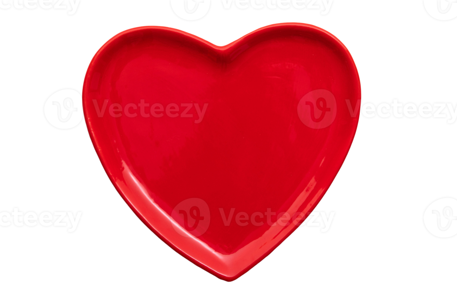 Red heart plate isolated on a transparent background png