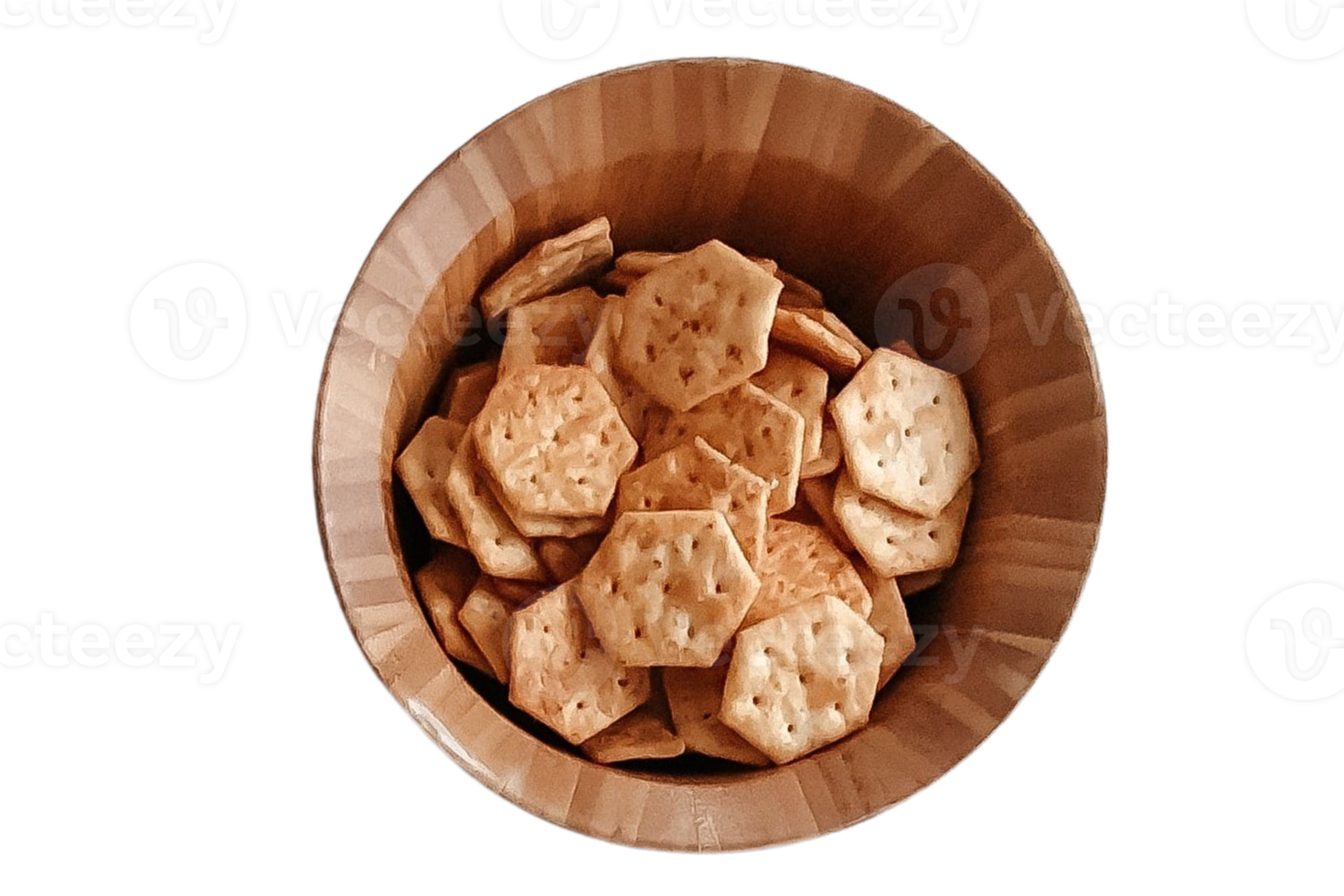 Brown bowl with cookies isolated on a transparent background png