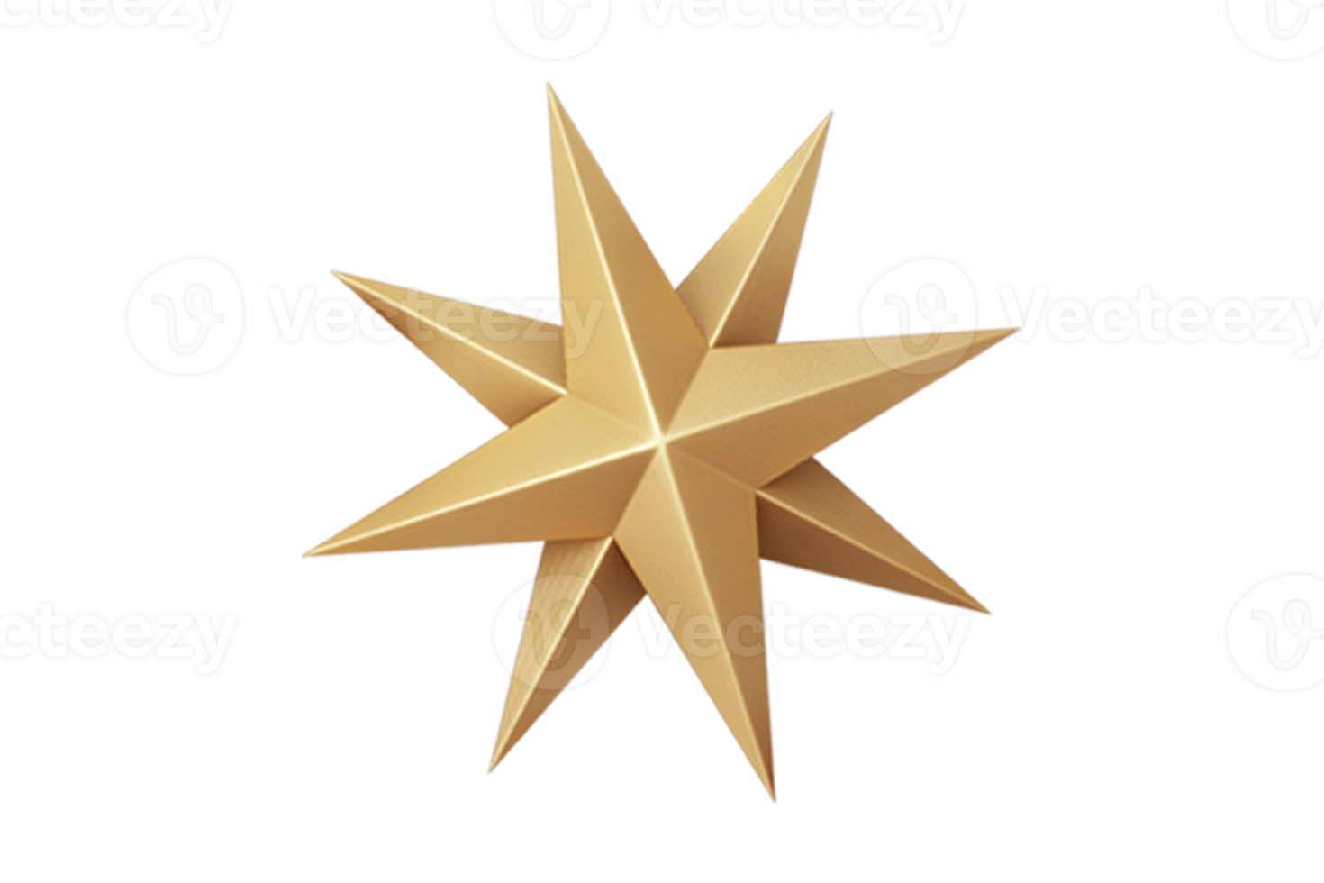 golden Weihnachten Star Dekoration isoliert auf ein transparent Hintergrund png