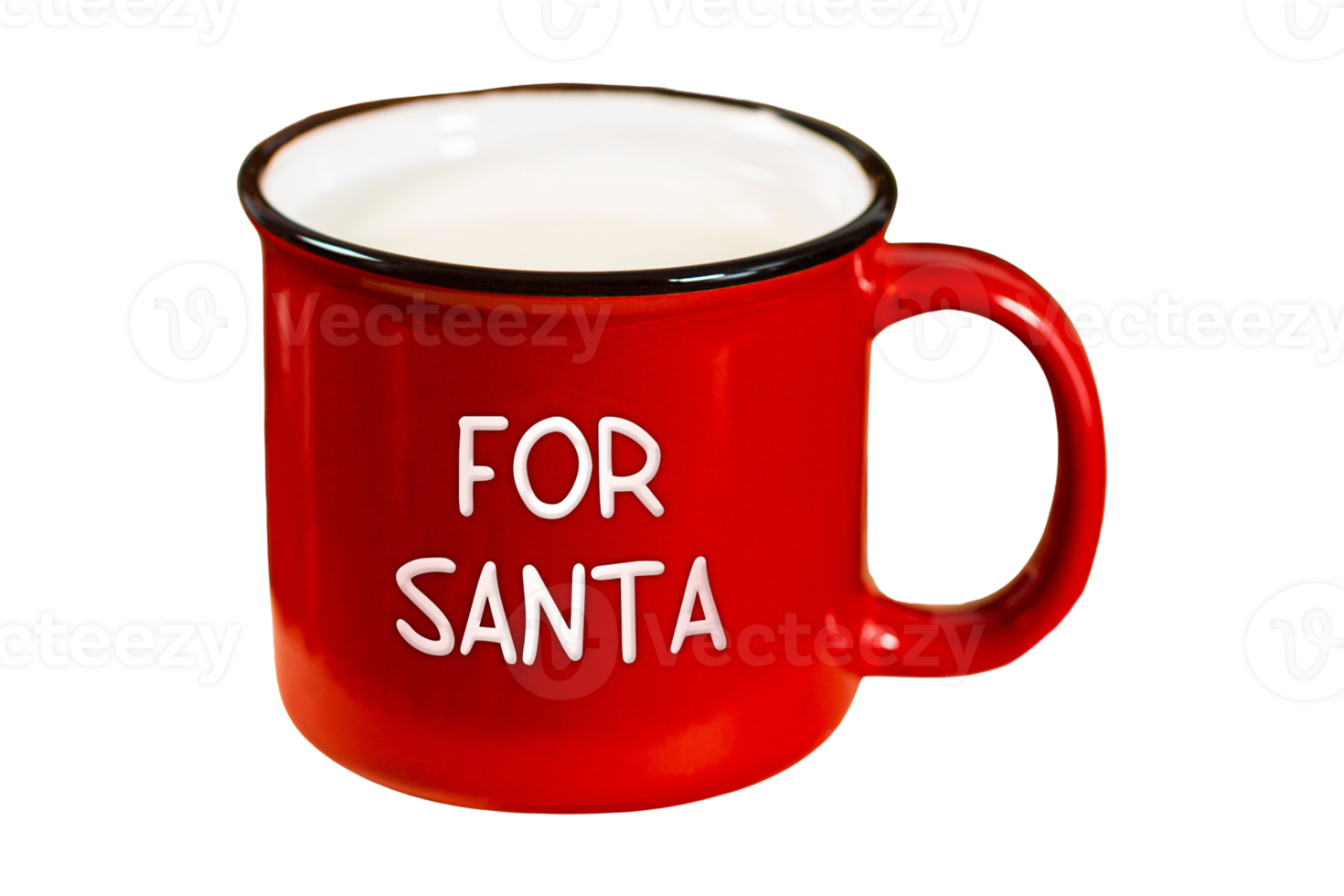 Red christmas mug isolated on a transparent background png