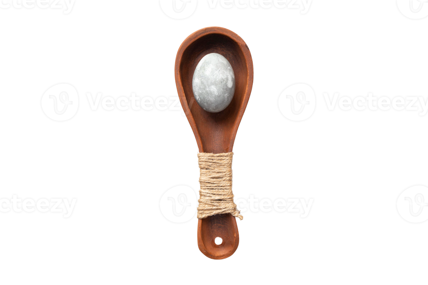 Brown spoon and quail egg isolated on a transparent background png