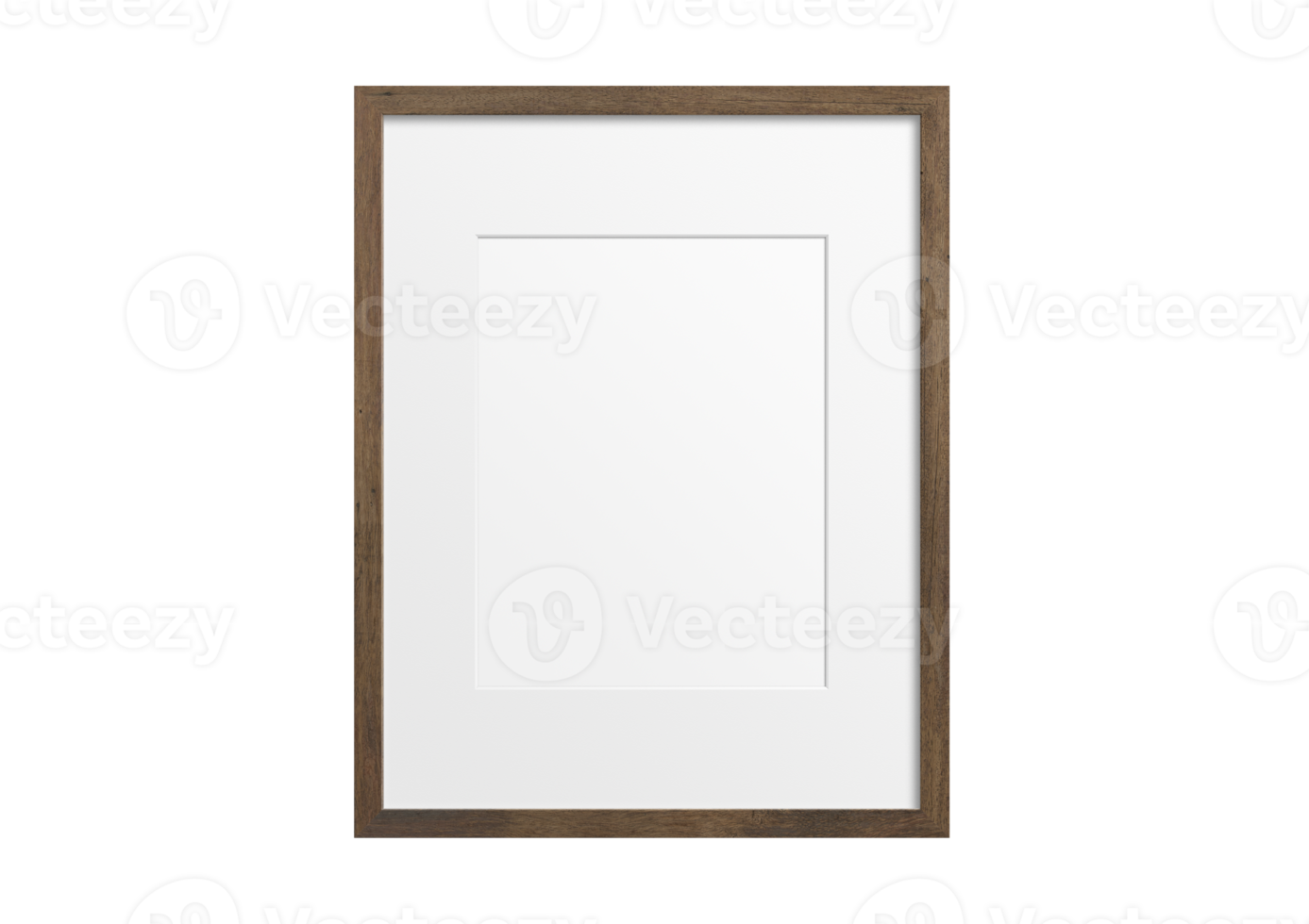 Brown portrait picture mockup isolated on a transparent background png