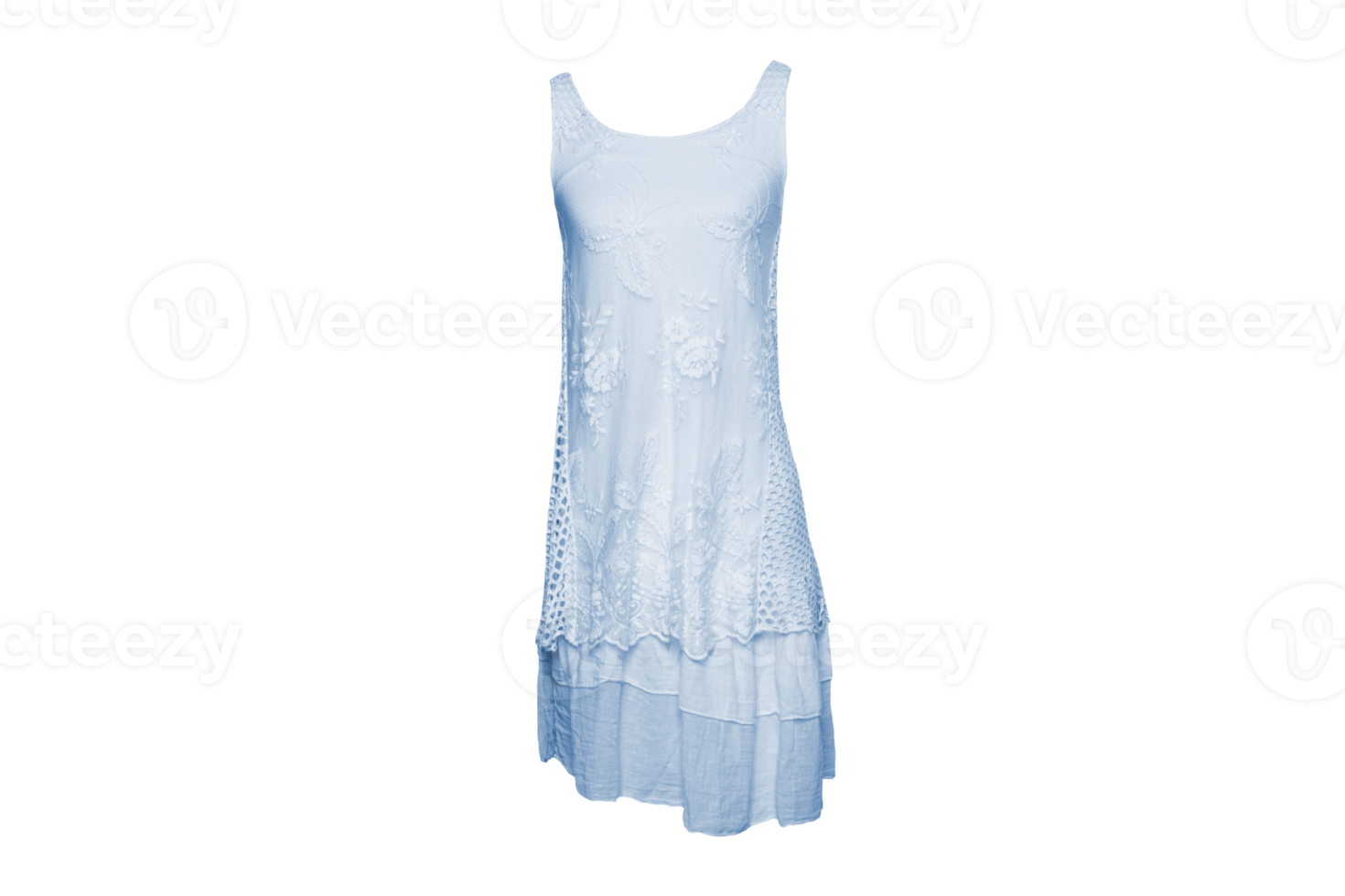 Blue long dress isolated on a transparent background png