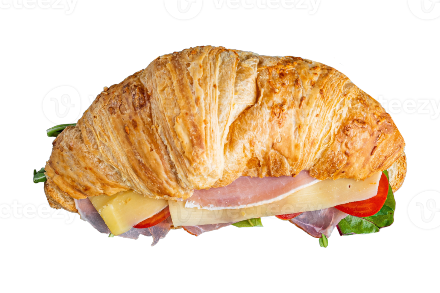 Croissant sandwich isolated on a transparent background png