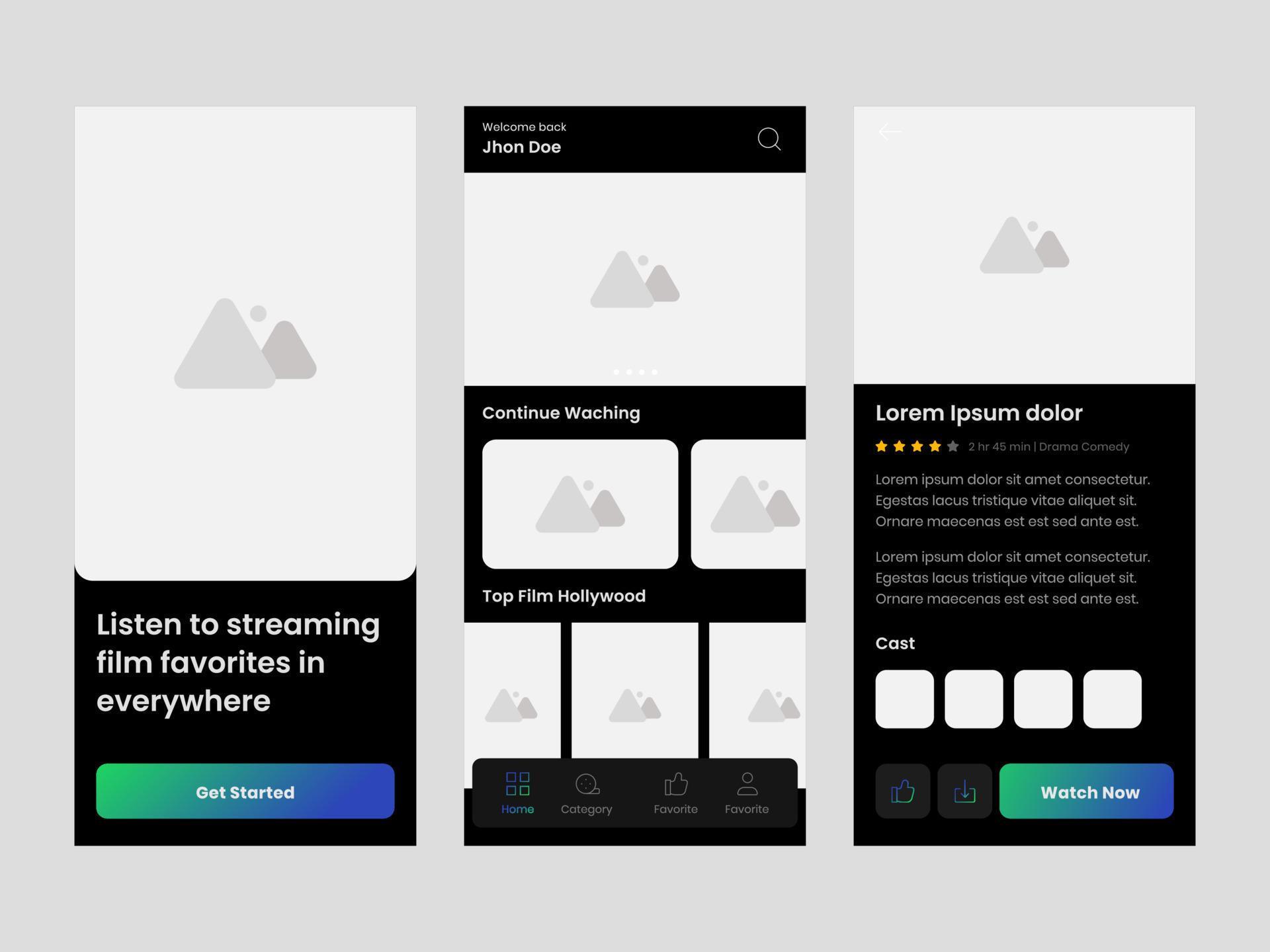 Clean UI UX design template vector. Suitable for mobile application ...