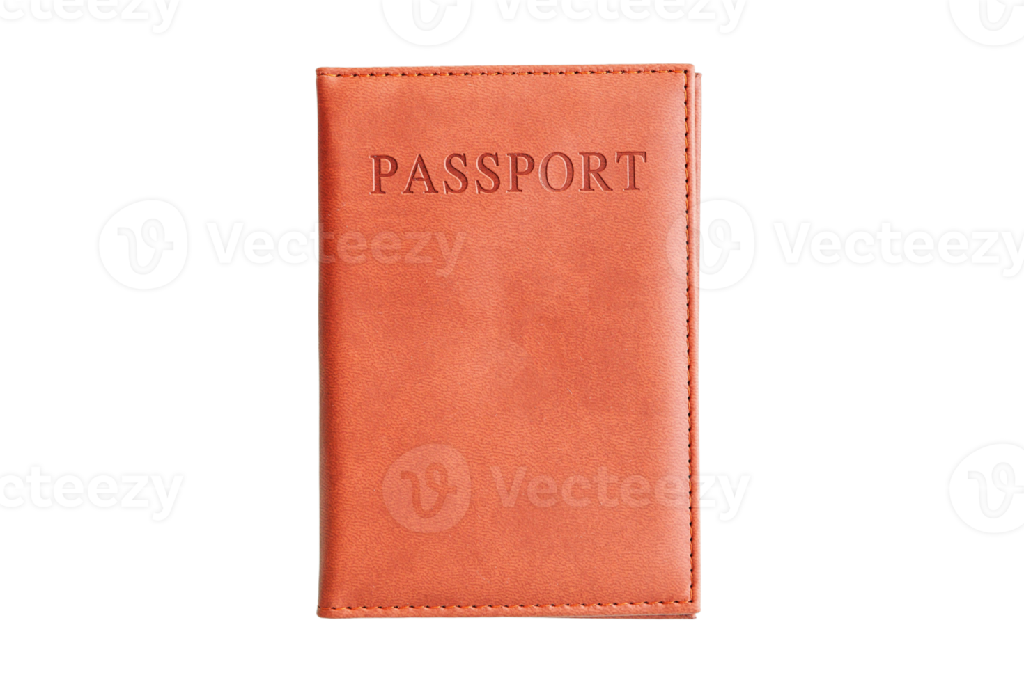 Orange passport case isolated on a transparent background png