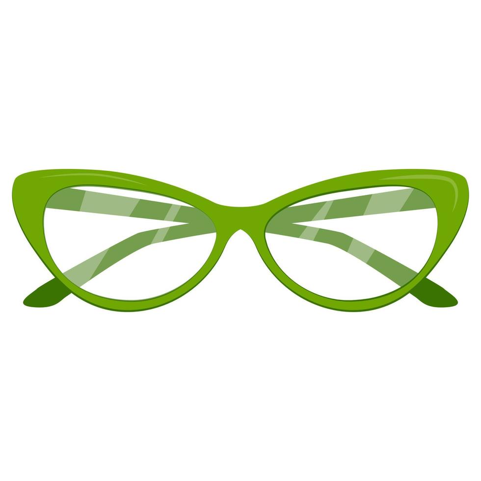 Green reading glasses vector