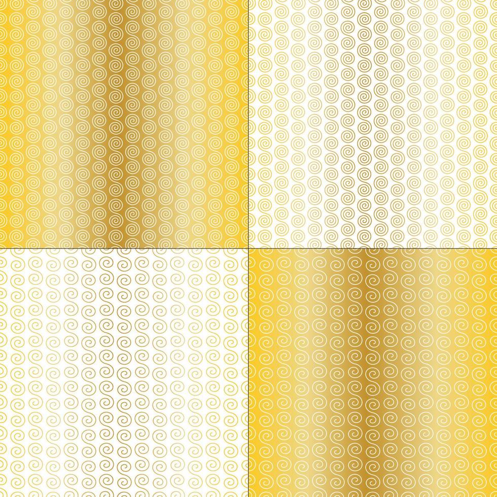 gold seamless scroll stripe vector patterns