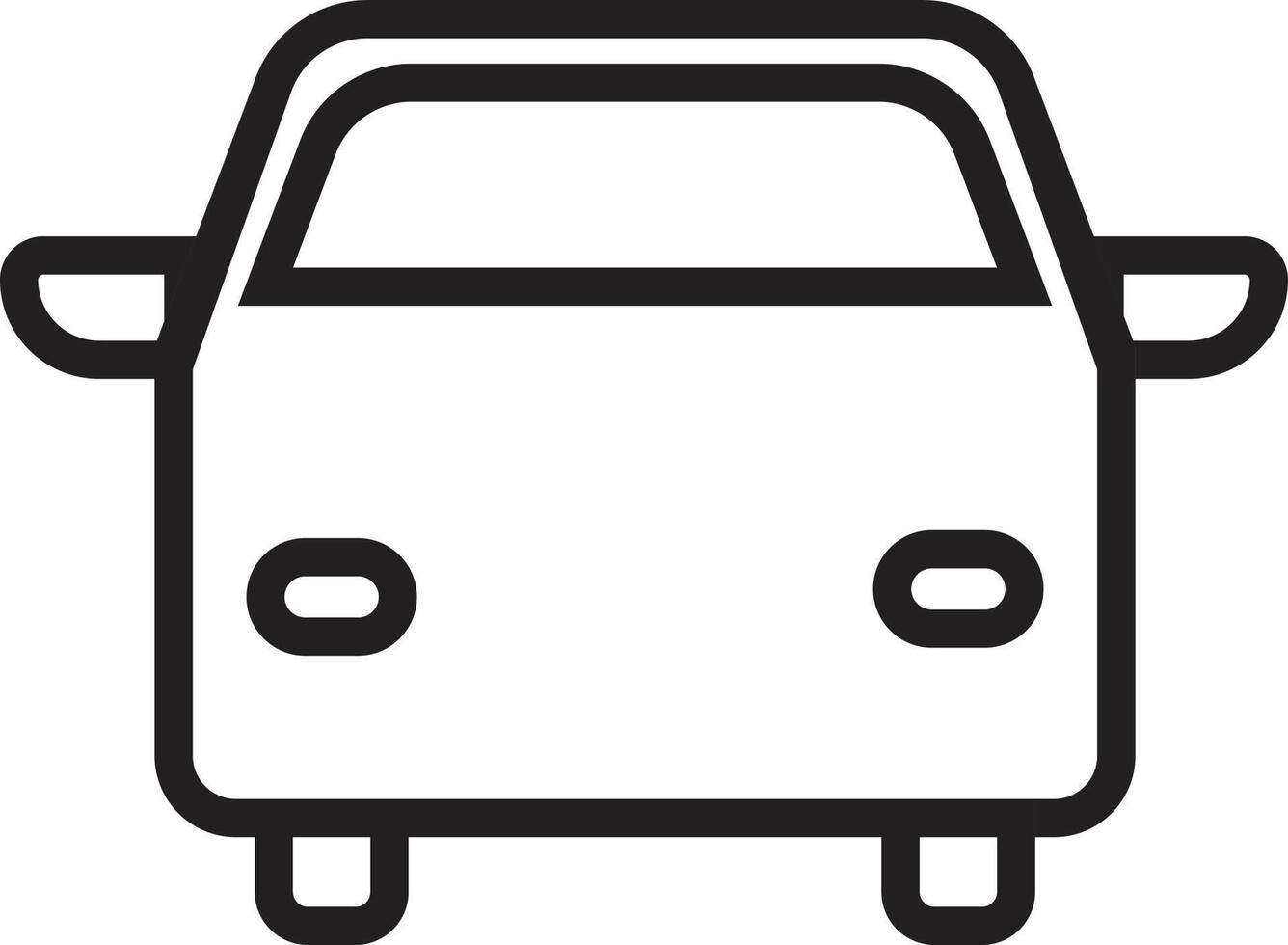 icono de primera línea de coche. símbolo de signo de estilo de esquema simple. auto, vista, deporte, carrera, concepto de transporte. ilustración vectorial aislado sobre fondo blanco. eps 10. vector